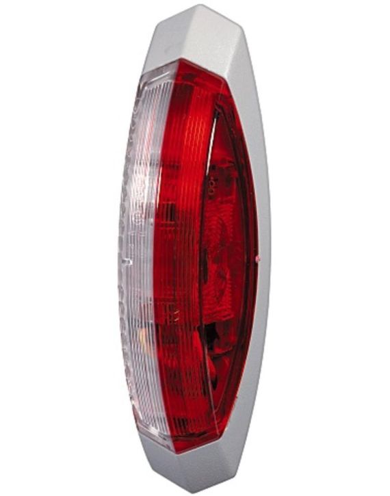 Hella Markering Ovaal Opbouw Rood/Wit Grijs Frame Links