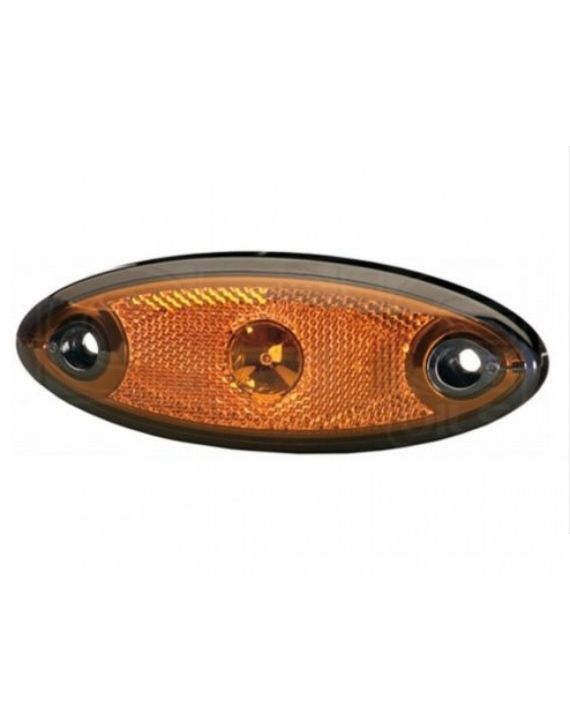 Hella Zijmarkering LED Ovaal Opbouw Oranje-Zwart Frame