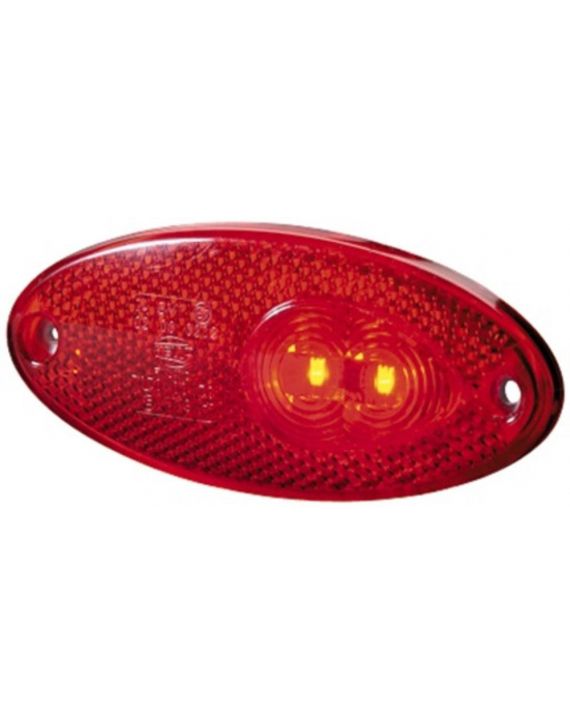 Hella Markering LED met Reflector Ovaal Opbouw Rood