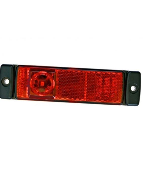 Hella Markering LED met Reflector Rechthoekig Opbouw Rood 5mtr Kabel