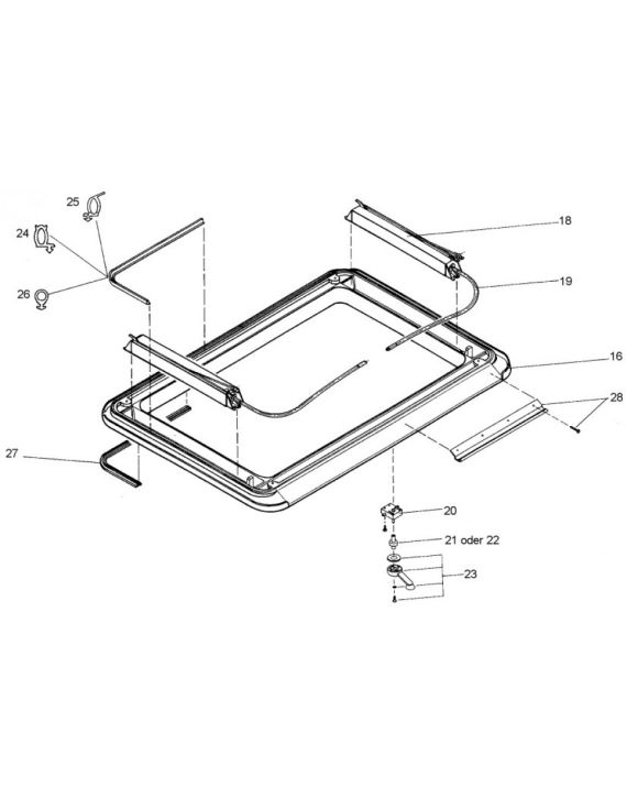 Dometic Heki 1 Aansdrijfasje v. dakdikte >55mm
