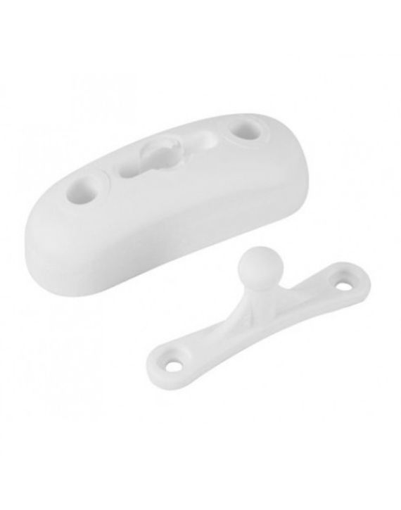 Deurvanger 2-delig met kogelkop Wit