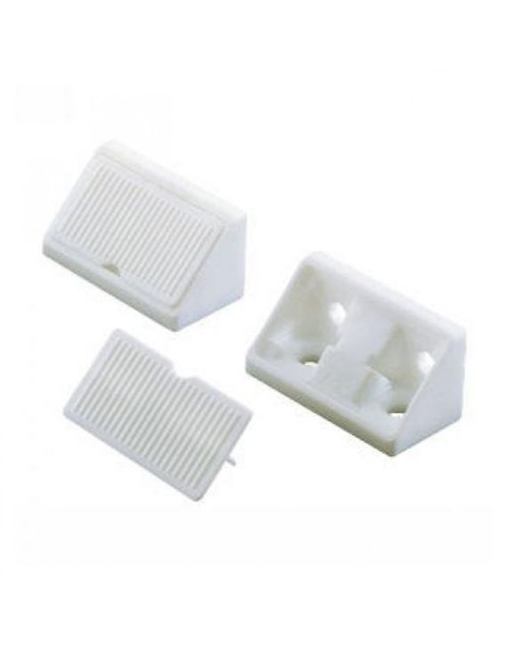 Hoekverbinder met afwerkkapje Wit à 4 st.