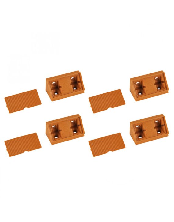 Hoekverbinder beige + kap pvc à 4 st.