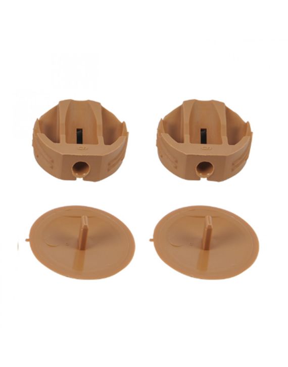 Hoekverbinder rond met afdekkap lichtbruin