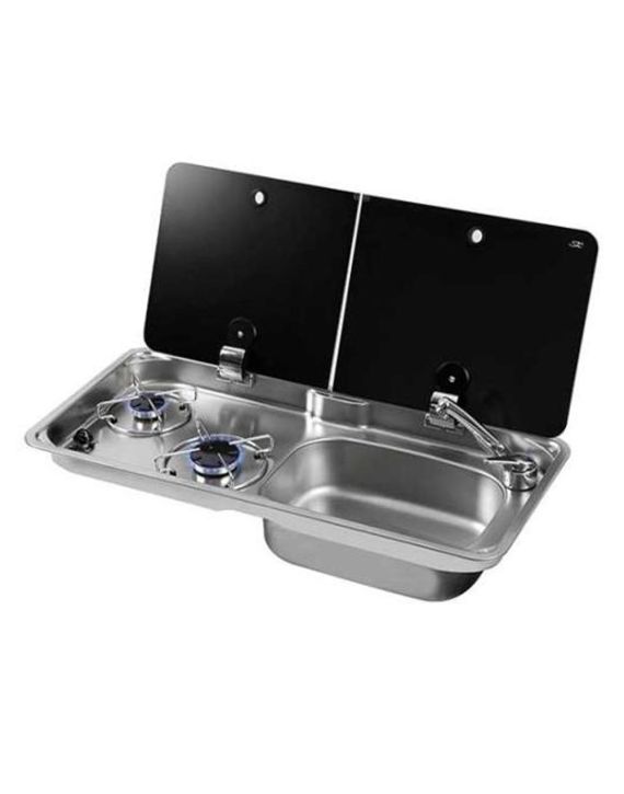 Can Kookplaat 2-Pits met Spoelbak Links FL1765-E