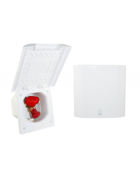 Gasinbouwdoos Vierkant met Gaskraan Wit Element Line