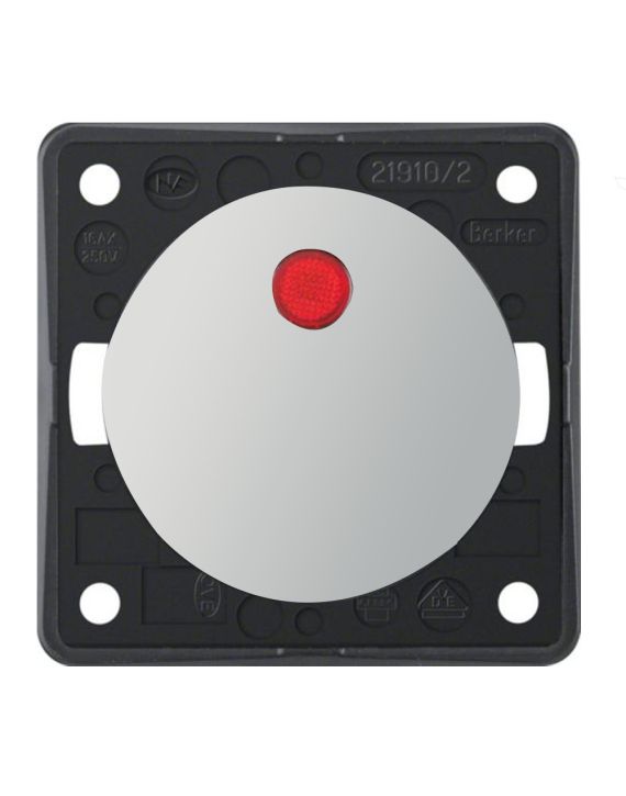 Berker Aan/Uitschakelaar Flow/Pure met Lampje Inbouw Chroom Hoogglans 230V