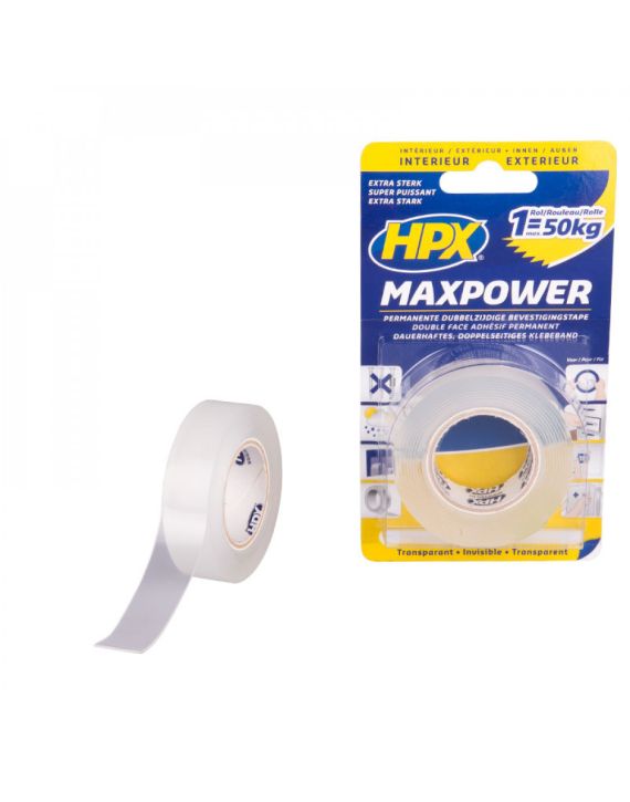 HPX Max Power Bevestigingstape 2mtrx19mm Transparant