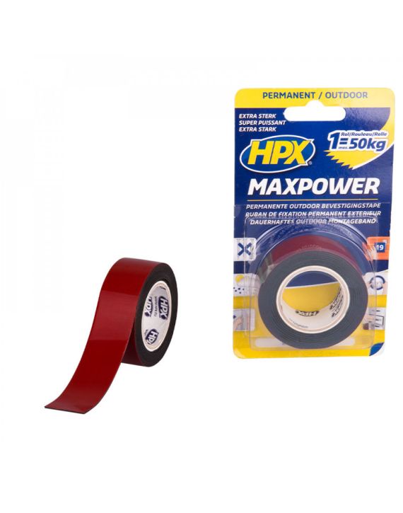 HPX Max Power Bevestigingstape Outdoor 1,5mtrx25mm Zwart