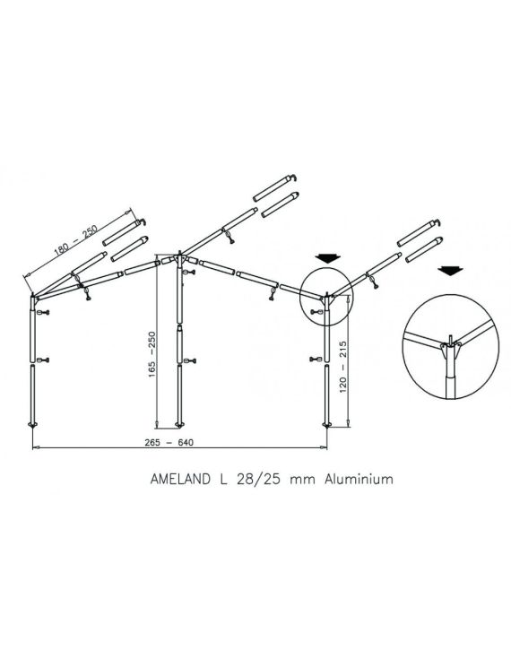 Campking Luifelframe Ameland 28/25mm Alu